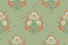 Geometric Floral Medallion Textile Print