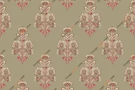 Stylized Floral Buti Print — Traditional Botanical Textile Design