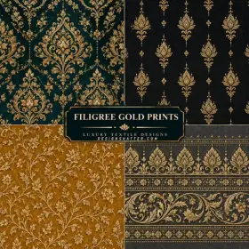 Filigree Gold Prints