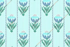 Heritage Botanical Vertical Stripe Textile Print