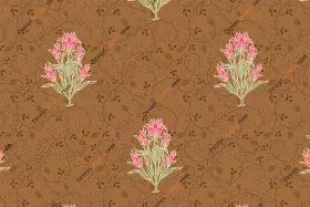 Kalamkari Floral Vine Hand-Drawn Textile Print