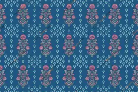 Traditional Floral Buti Jaal Print — Indian Botanical Textile Design