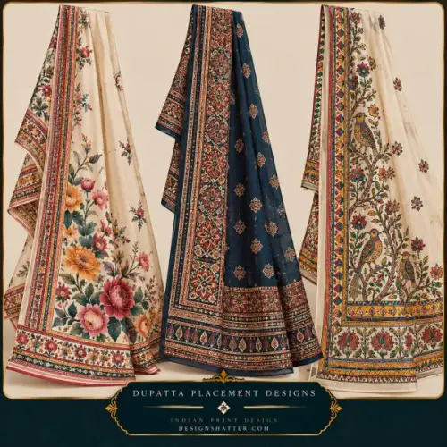 Dupatta Print Designs: Elegant Border, Pallu & Allover Textile Patterns Images