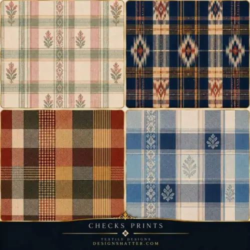 Checks Print: Modern Checkered Textile Designs for Fashion & Interiors Images
