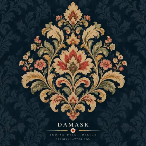 Damask Print: Ornamental Textile Patterns for Luxury Fashion & Fabric Design Images