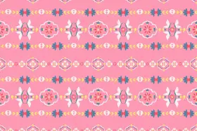 Ethnic Floral Stripe Border Pattern