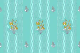 Vertical Floral Placement Stripe Pattern