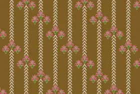 Earthy Floral Chevron Print