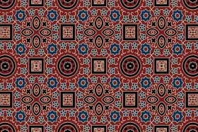 Ajrakh Floral Geometry Seamless Textile Pattern