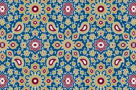 Ajrakh Geometric Star Seamless Textile Pattern