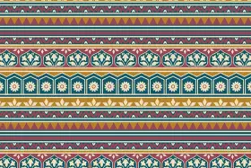Ethnic Geometric Tile Textile Pattern Kit – Jaal , Buti & Border Pack