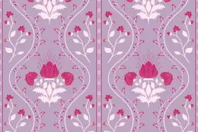 Lotus Floral Panel Seamless Pattern