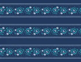 Classic Floral Border Stripe Print