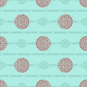 Ornamental Medallion Stripe Print