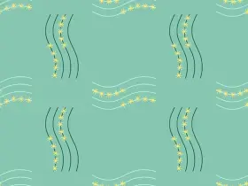 Abstract Floral Wave Repeat Pattern