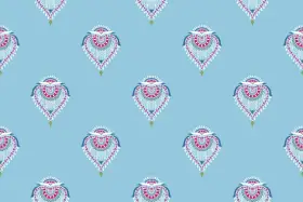 Heart Motif Ethnic Repeat Print