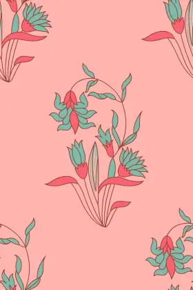 Hand-Drawn Pastel Floral Vine Print