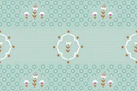 Floral Border Panel Seamless Pattern
