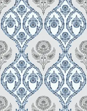 Folk Indigo Floral Print