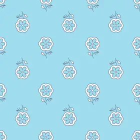 Blue Floral Butti