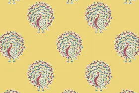 Peacock Motif Repeat Print