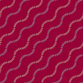 Flowing Leafy Vine Zigzag Print