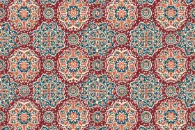 Ajrakh Mandala Floral Seamless Textile Pattern