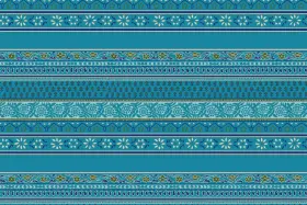Ethnic Floral Border Stripe Pattern