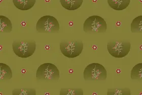 Circular Motif Leaf Print