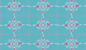 Ornamental Butta Grid Print