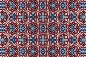 Ajrakh Floral Tile Seamless Textile Pattern