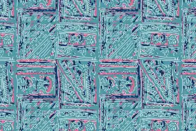 Decorative Floral Corner Seamless Textile Pattern