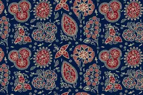 Floral  Ajrakh Jaal Design