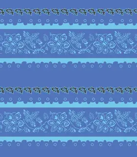 Indigo Floral Border
