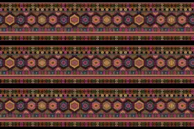 Kalamkari Ethnic Border Textile Pattern