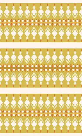 Bold Ethnic Floral Border Stripe Print