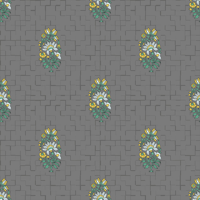 batik seamless pattern with Floral Buta Design