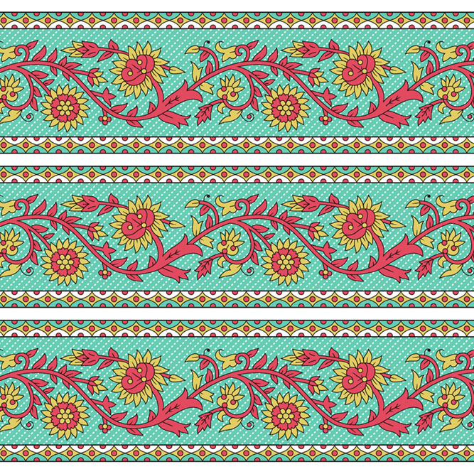 Handblocked Prints Border Design