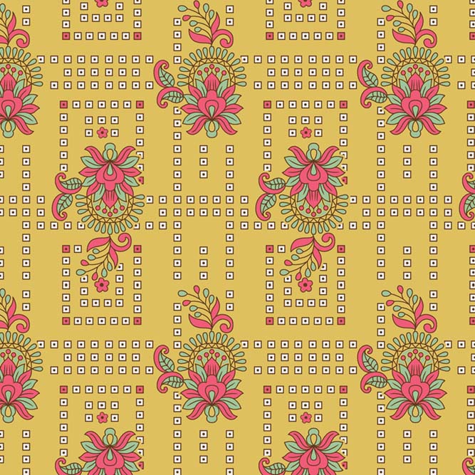 Geometrical Floral Designs Textile Design