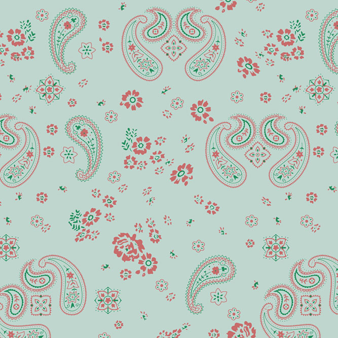 Soft Color Paisley Design Seamless Textiles Design