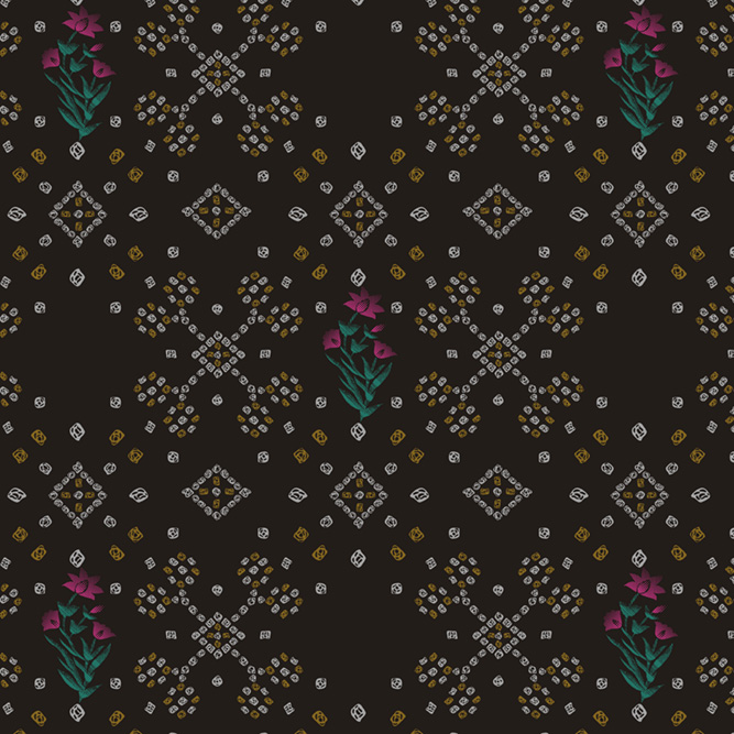 Polyester Bandhani Floral Printed Design