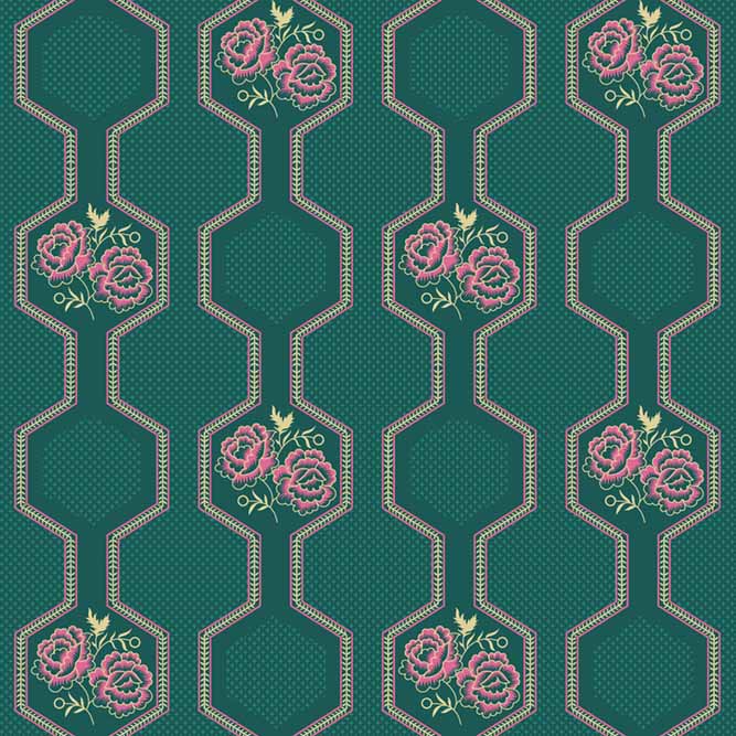 Emerald Geometric Floral pattern Design