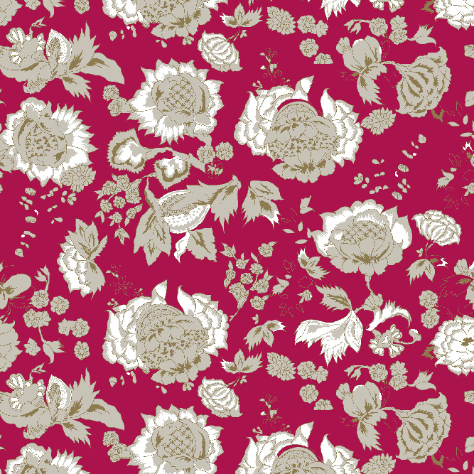 loral vintage print with oversized beige and taupe roses on deep crimson wine red background – bold romantic design for free digital fabric download.